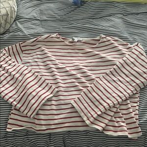 Striped Red and White Women's Top